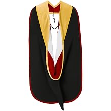 GraduationMall Graduation Doctoral Hood for Science and Mathematic PhD Degree Deluxe Doctorate Academic Hood With Gold Piping