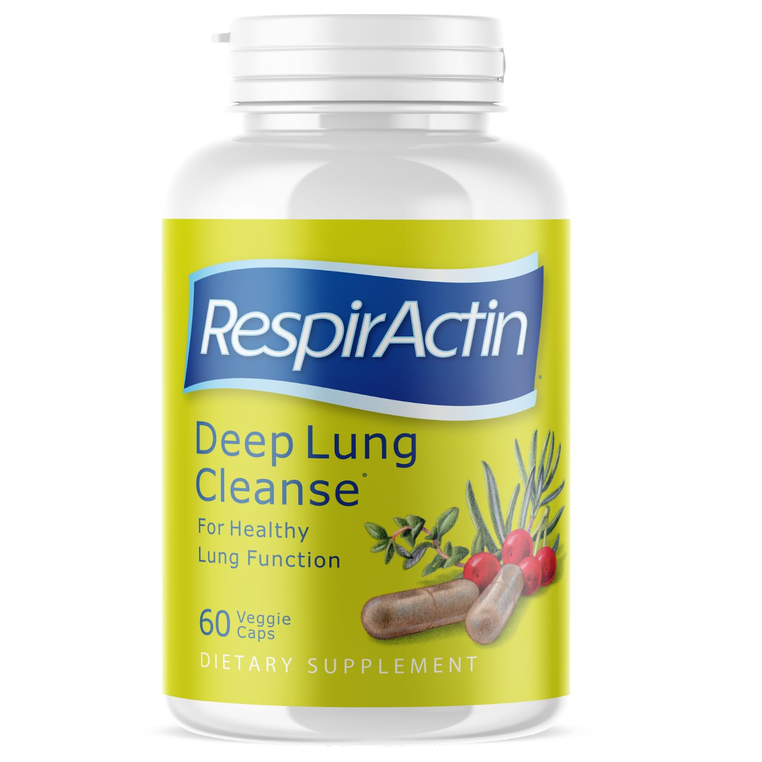 Deep Lung Cleanse 60 Veggie Caps - Herbal Respiratory Supplements for Clearer Breathing | Respiratory System Support