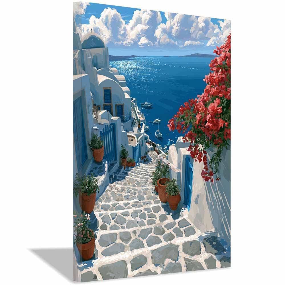 WQBQKKX Impresión lienzo gran paisaje marino atardecer Flores Cuadro Moderno Dormitorio Cocina Cuadros Pared Imágenes Wall Art Prints Decor Grande XXL（Blanco 65-50x70cm Enmarcado