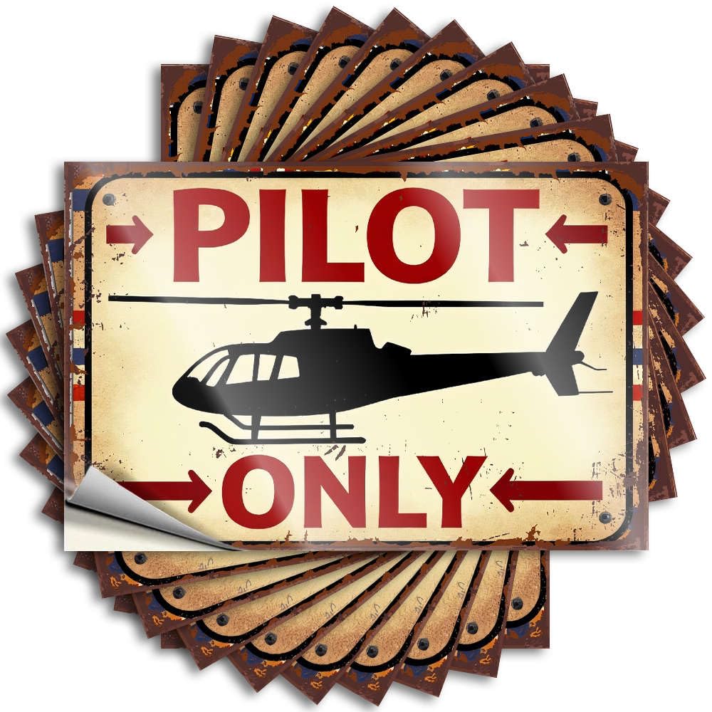 Fzfn Girls Colour Tiny Stickers, Cool Decor Window Pilot Only Helicopter Sign | Funny Quote Farmers Decals(6X9cm)