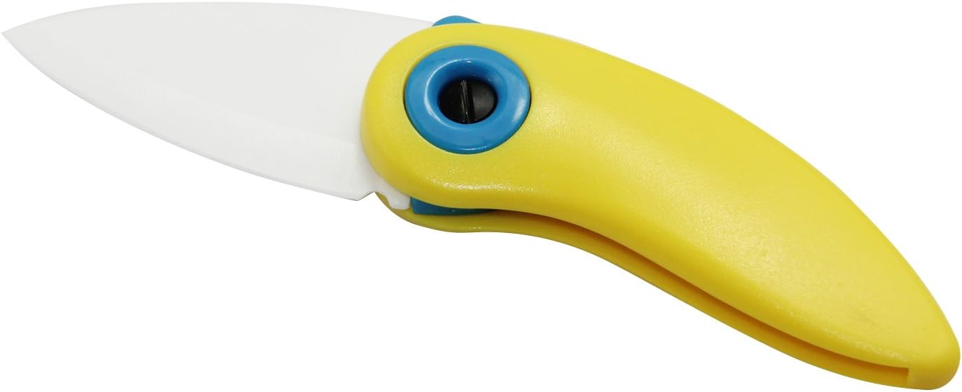 Kitchen Owl Portable Mini Folding Ceramic Fruit Knife (Yellow)
