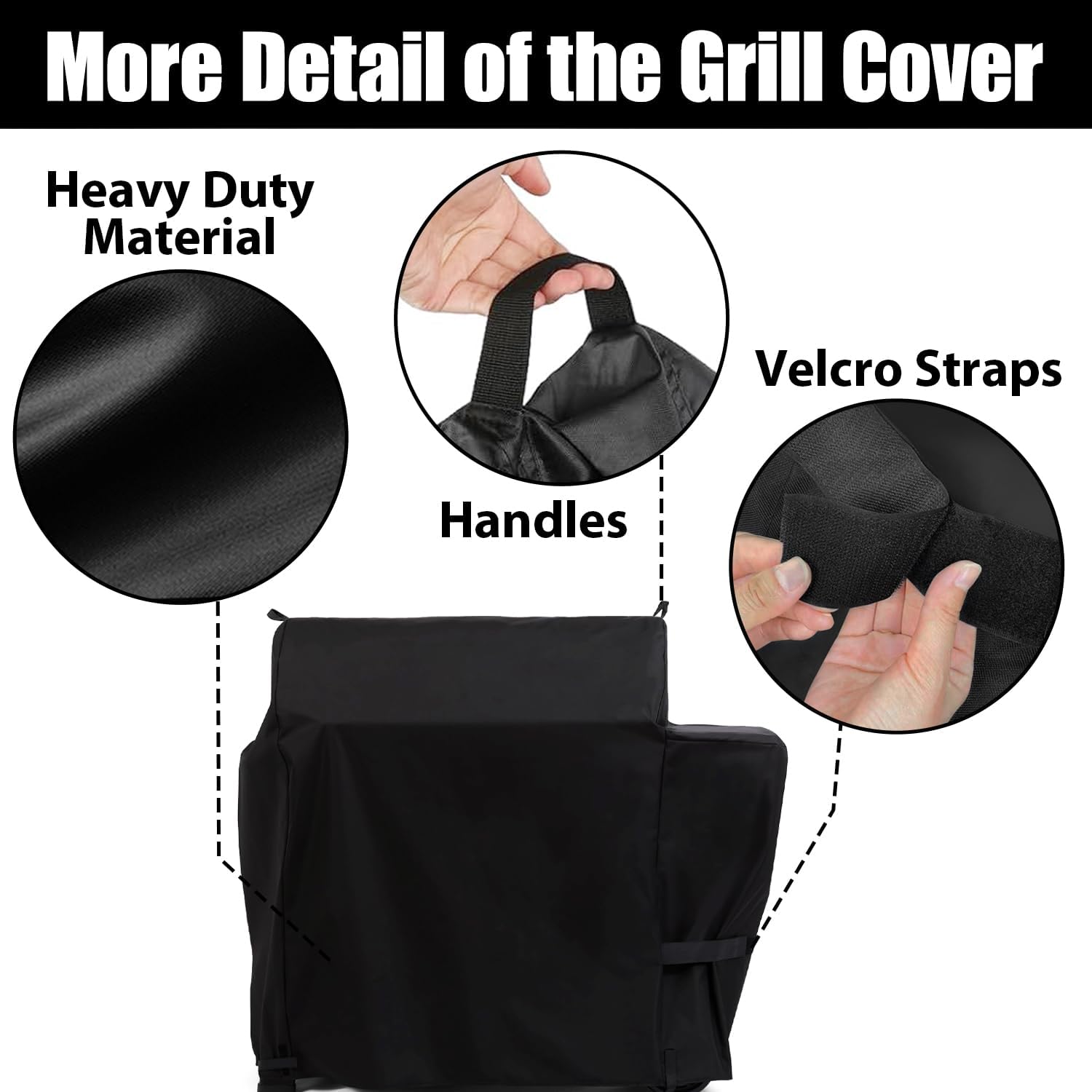 Grill Cover for Weber Searwood XL 600 Pellet Grill, 3400146 Cover for Weber Searwood XL 600, Full-Length 600D Heavy Duty Waterproof BBQ Aceessories