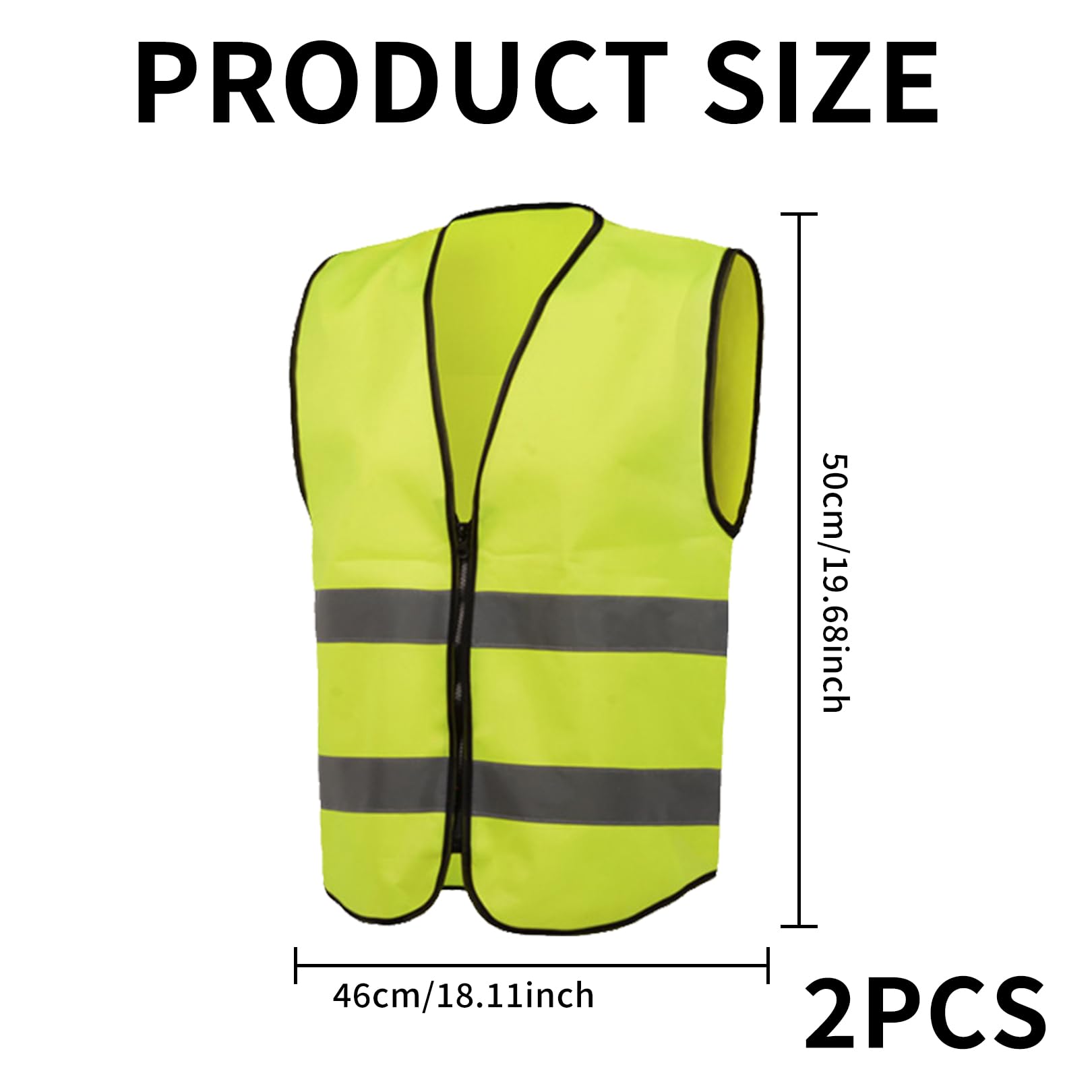 2 Pieces Kids High Vis Vest,Hi Visibility Reflective Childs Safety Children's Strips Vests Fluorescent Green Visibility Personalised Jackets,for Kid Toddler Childrens Family Driving Costume Outdoor - Image 2