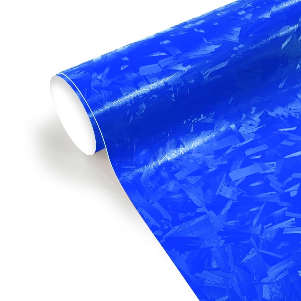 CompraFun Forged Carbon Film, Adhesive Film for Cars, Vinyl, Film Wrapping Stickers for Car, Motorcycle, Bike Decoration (Blue, 30 x 150 cm)