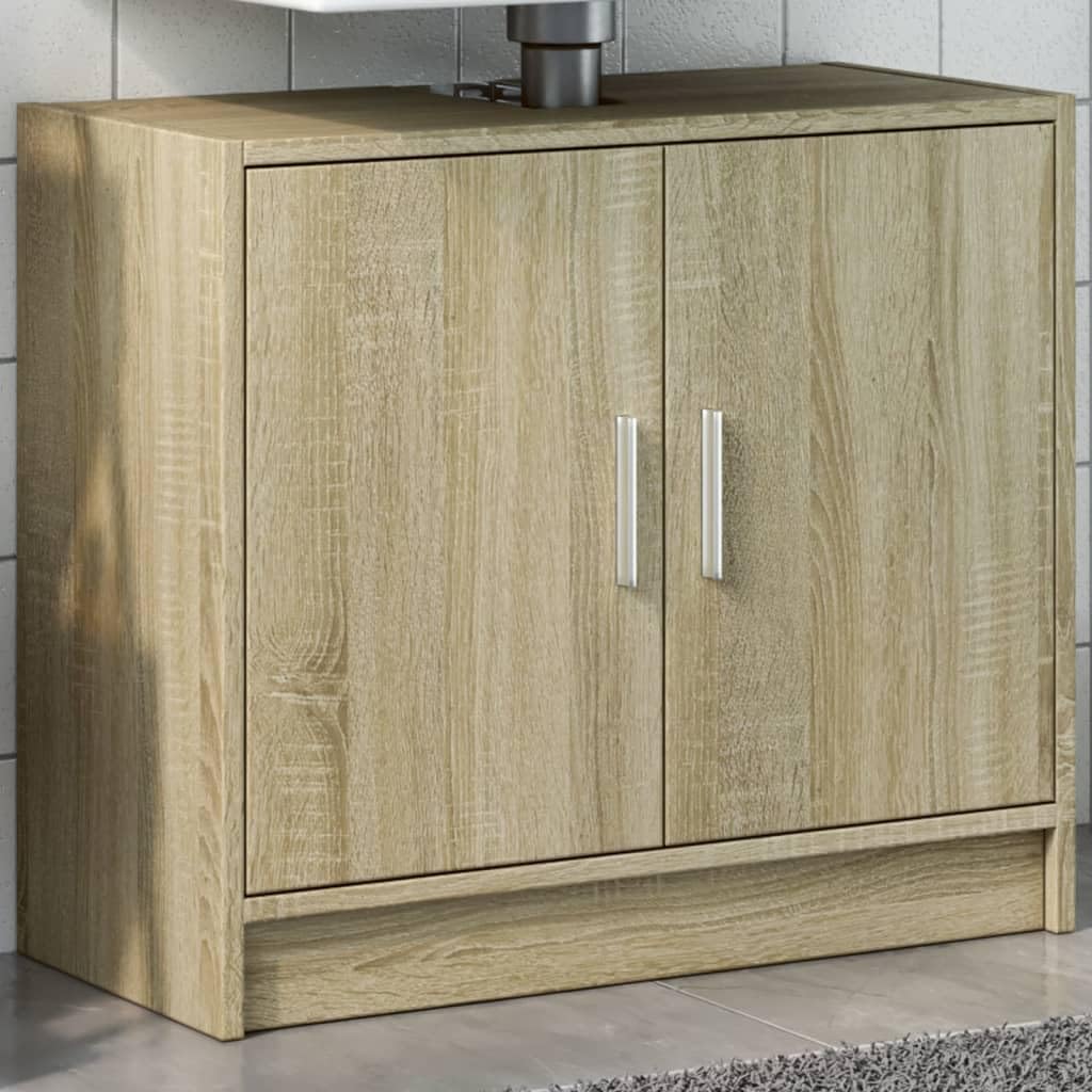 Muebles de baño y armario para fregadero roble Sonoma 63 x 29 x 55 cm