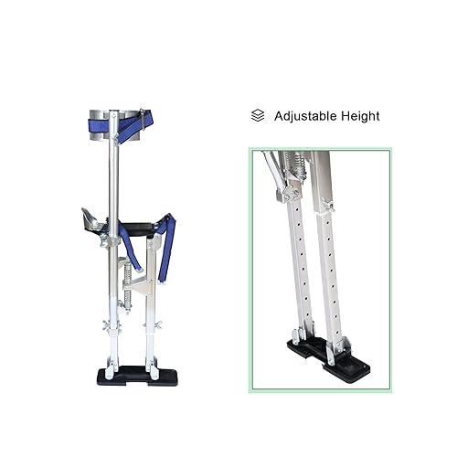 Miniatura 9 de marddpair Zancos para paneles de yeso 18-30 pulgadas de grado ajustable de aluminio para pintar o limpiar - plata