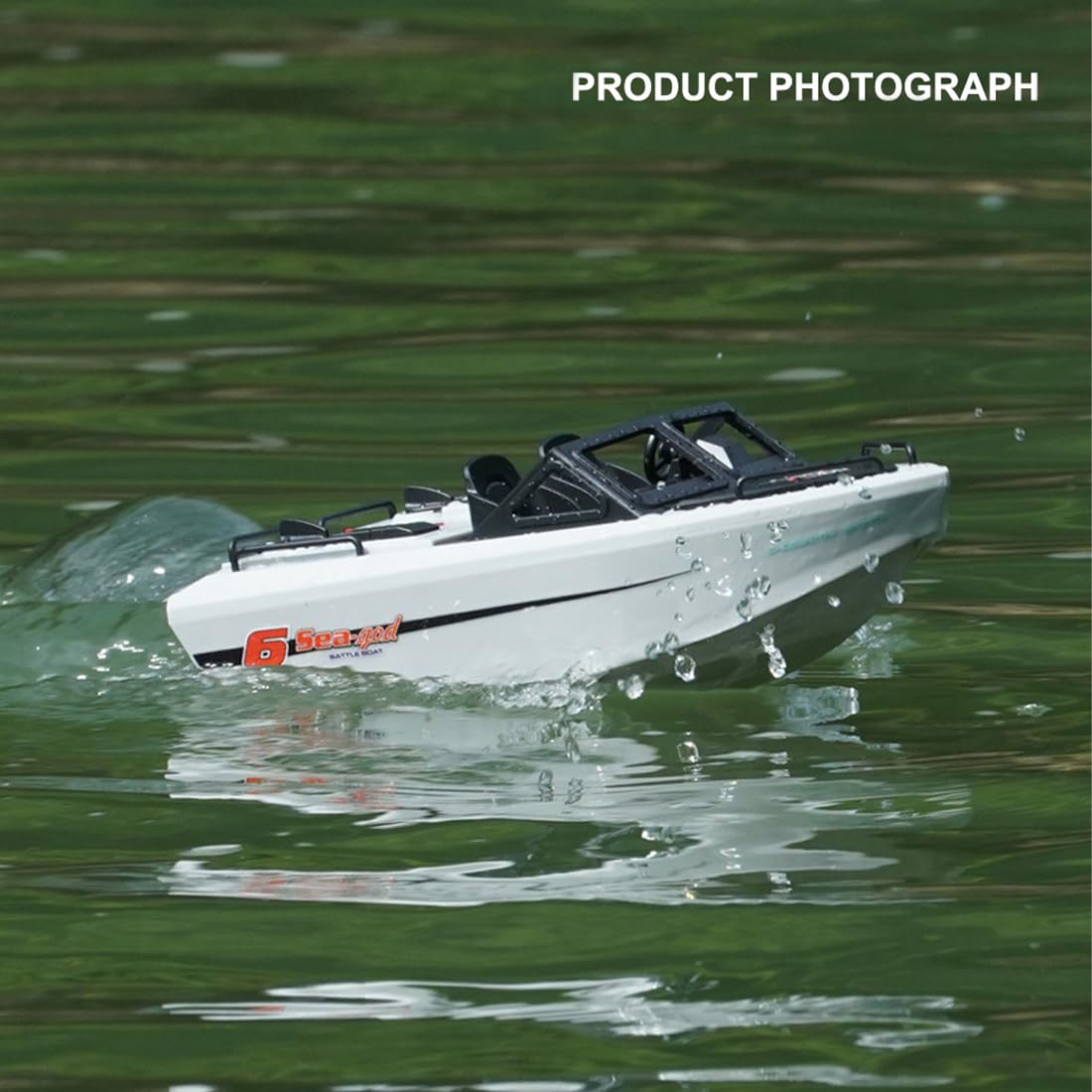 1/12 alta velocidad sin escobillas RC Go-Kart, 2,4 GHz, barco eléctrico de carreras con larga duración y carga USB, juguete acuático de verano para piscina y lago