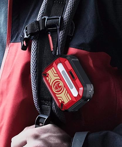 Iron Man Earphone Case For Airpods Pro, Theme Hero Marvel Iron Man Soft Rubber Silicone Wireless Charging Cover Protective For Airpods Pro #TOP2