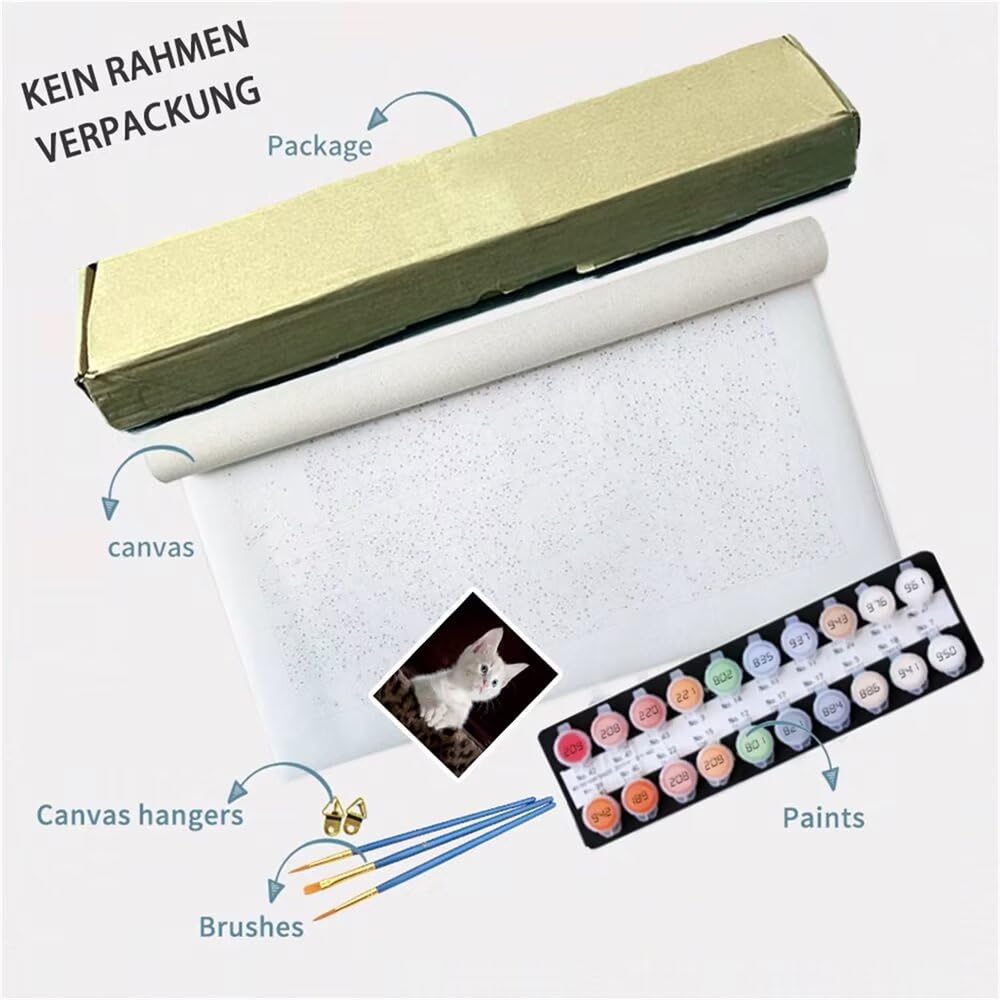 CleverFine Malen Nach Zahlen Eigenes Bild Personalisiert Erwachsene Foto Painting Bilder（60cm*90cm Rahmenlos）