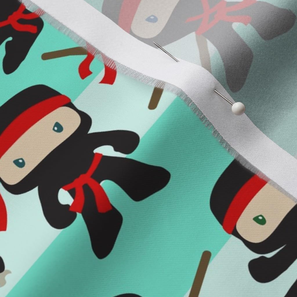 Spoonflower Fabric - Karate Martial Arts Kids Boys Printed on Organic Cotton Sateen Fabric by The Yard - Sewing Quilting Apparel Home Decor