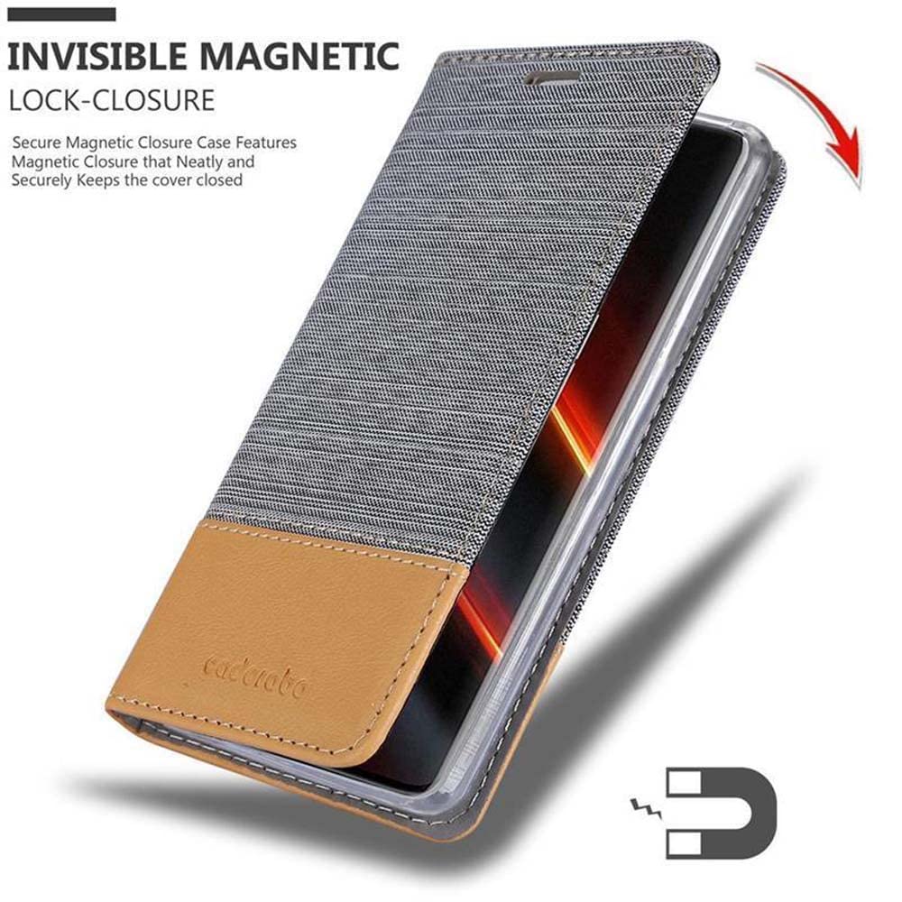 Cadorabo Custodia Libro Portafoglio Per OnePlus 7T Pro – Grigio Chiaro/Marrone, Con Vani Carte, Chiusura Magnetica E Funzione Stand - 3