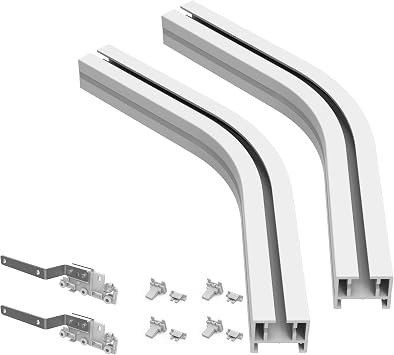 Quoya 135-Degree Bend for QL600 & AT5810 Smart Electric Curtain Track Aluminium Bay Window Bend Set Does NOT Work with QL500