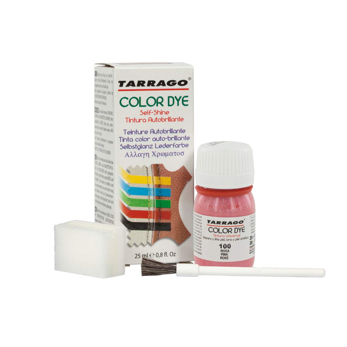 Tinte para Zapatos y Bolsos de Cuero y Textil con Esponja y Brocha | Cubre Rozaduras y Desgastes del Calzado | Gama de 90 colores — view 80