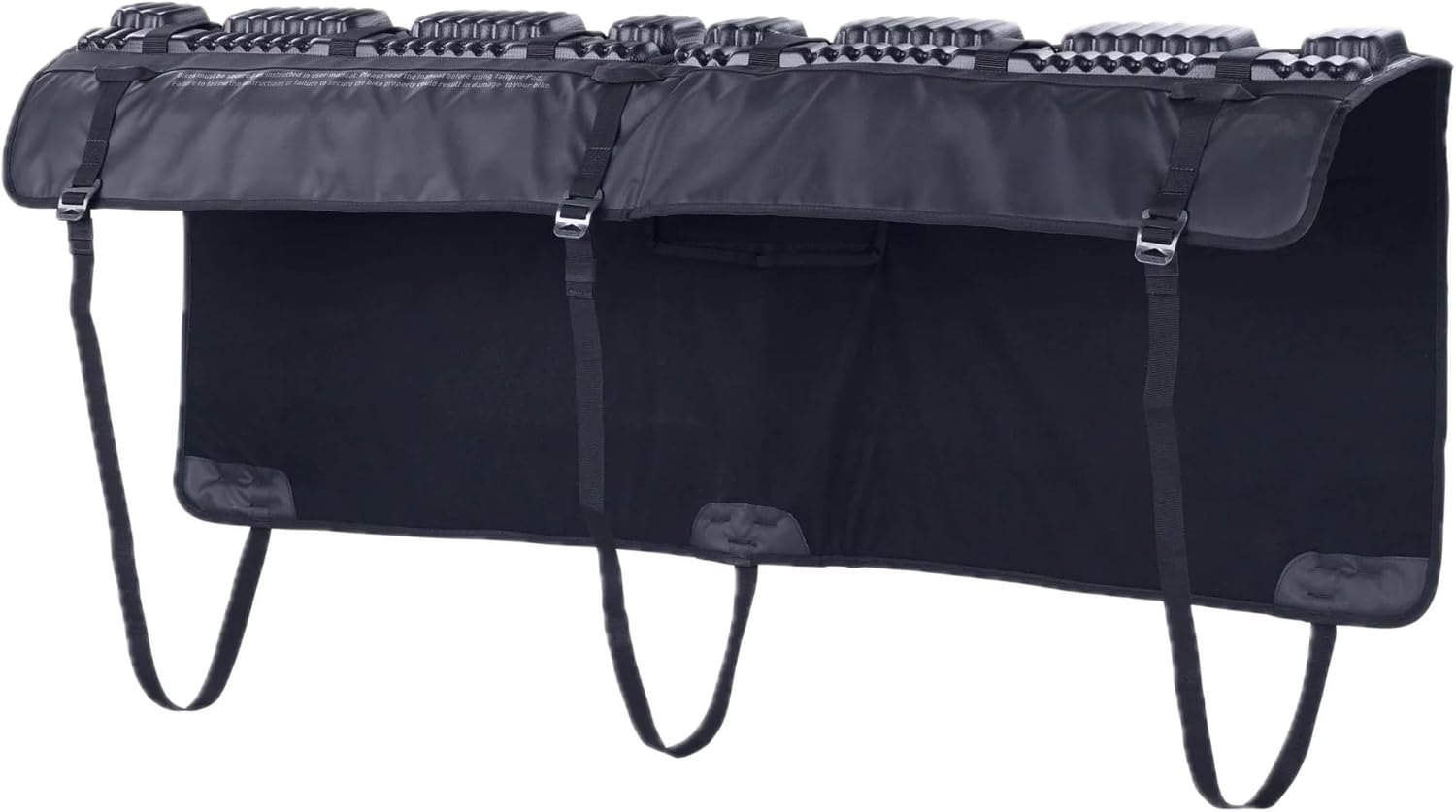 EVOC Black M/L Tailgate Pad - E-Bike Compatible Bicycle Transport Cover with Six-Bike Capacity, Enhanced Frame & Fork Protection, Foldable Rearview Camera Flap, Flexible Straps, and Ultra-Padded Desig