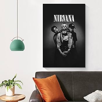 貴重★Nirvana ニルヴァーナ カートコバーン 額付 ミニ ポスター カフェ 黒額付きポスター】ニルヴァーナ Nirvanaカートコバーン23（新品