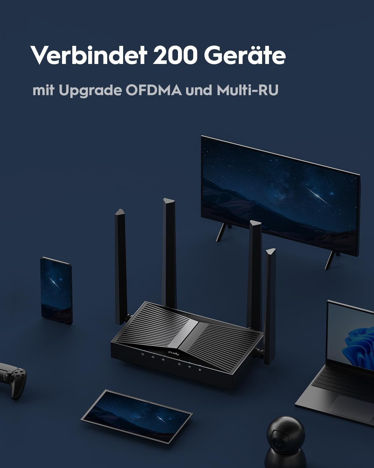 Cudy BE3600 Dual-Band Wi-Fi 7 Router, Blitzschnelle Geschwindigkeiten, 2,5G WAN Port, Weitreichende Abdeckung, Leistungsstarke CPU, WR3600H