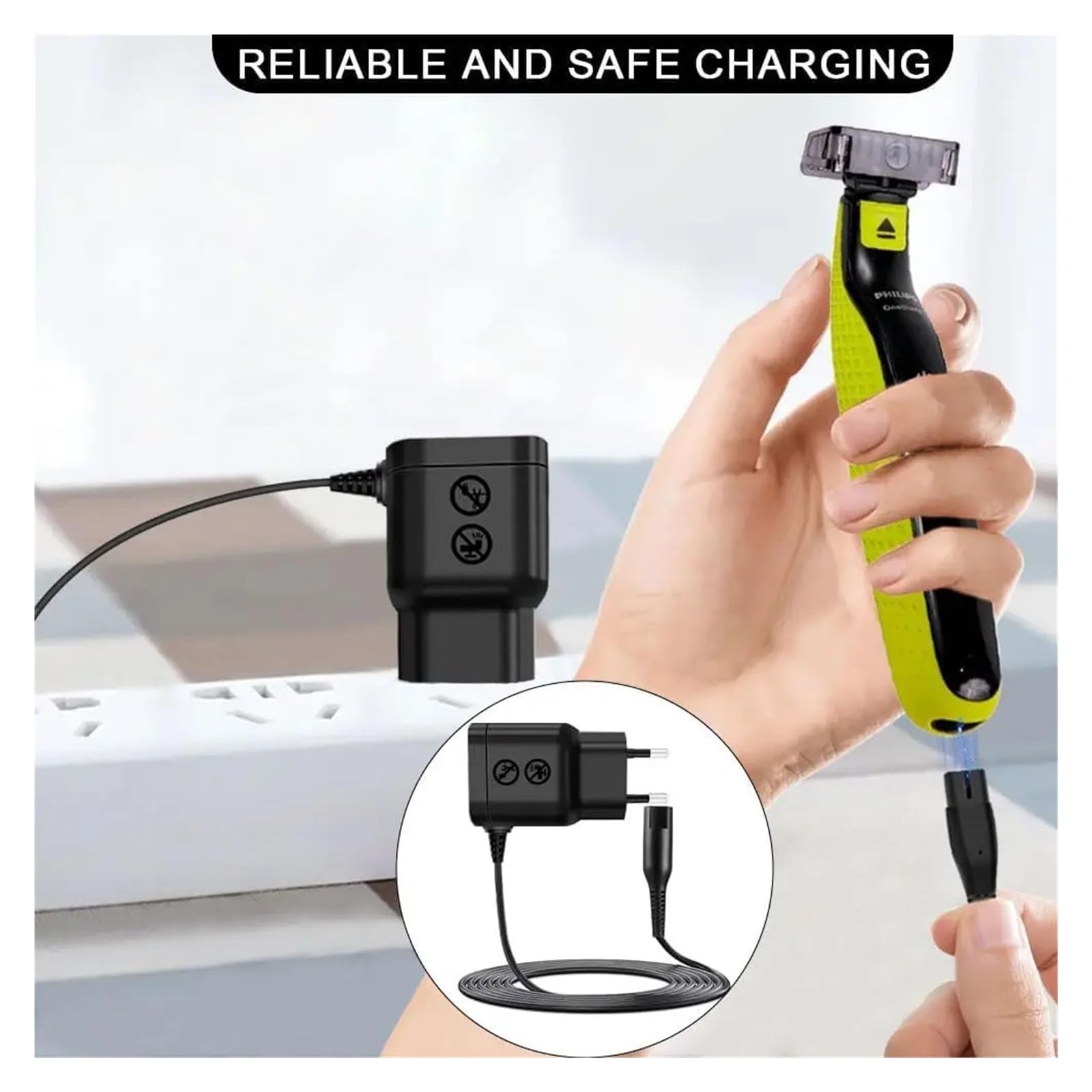 Cable De Carga USB-C De 4,3 V, Compatible Con Philips, Norelco Y Oneblade, Y Afeitadoras De 1 M (3,28 Pies), Compatible Con QP2520/QP2620/RQ311/S300