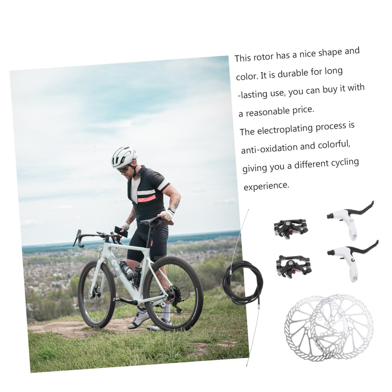 GALPADA Kit de Frenos de Disco para Bicicleta de Montaña Pastillas Metálicas Huecas de Alta Resistencia con Diseño Compatible Disipación Térmica y Acabado Electrochapado para Ciclismo