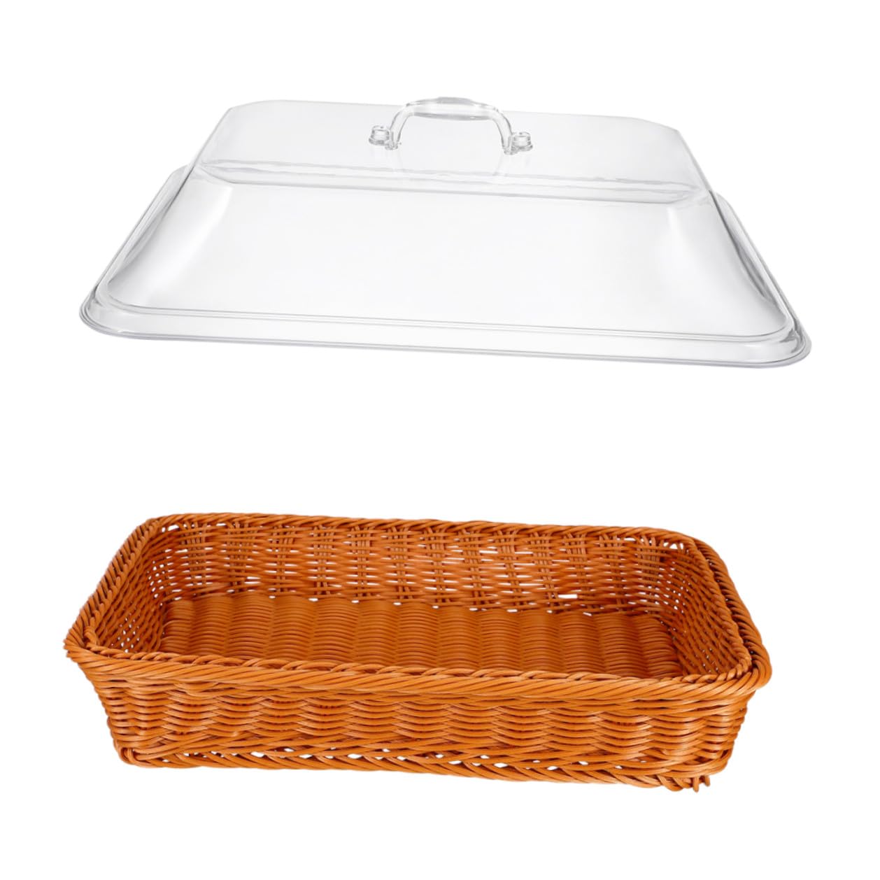 Cesta de ratán grande con tapa NUOBESTY para pan y fruta en cocina