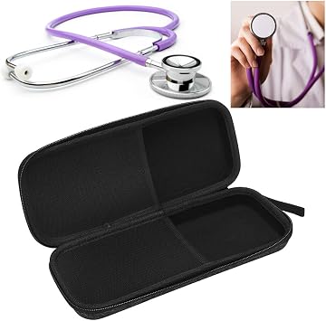 xuuyuu Stethoscope Organizer EVA Storage Case Shockproof Portable Travel Bag with Inner Mesh Pocket for Stethoscope (Black)