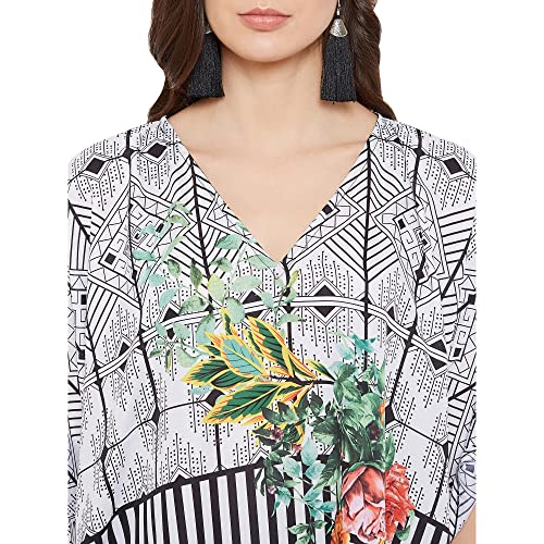 Image of Oussum Short Caftans for Women Plus Size Kaftan Tunic Tops Polyester Summer Beach Clothing Mini Cover Ups Dress for Ladies