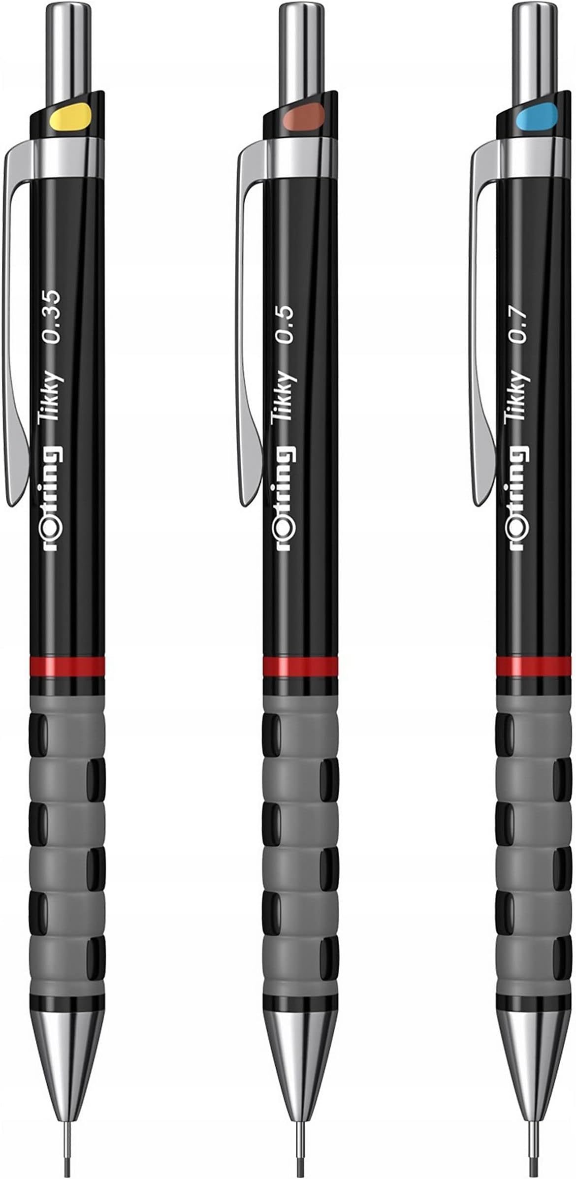 Tikky Mechanical Pencil | 0.35mm, 0.5mm and 0.7mm | HB Lead | Black Barrel | 3-Piece Set