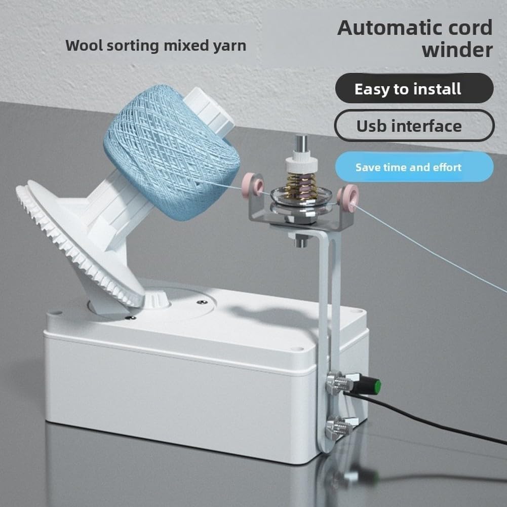 Avvolgitore per filati, alimentato tramite USB, avvolgitore automatico per gomitoli, strumento portatile per torte per avvolgimento efficiente