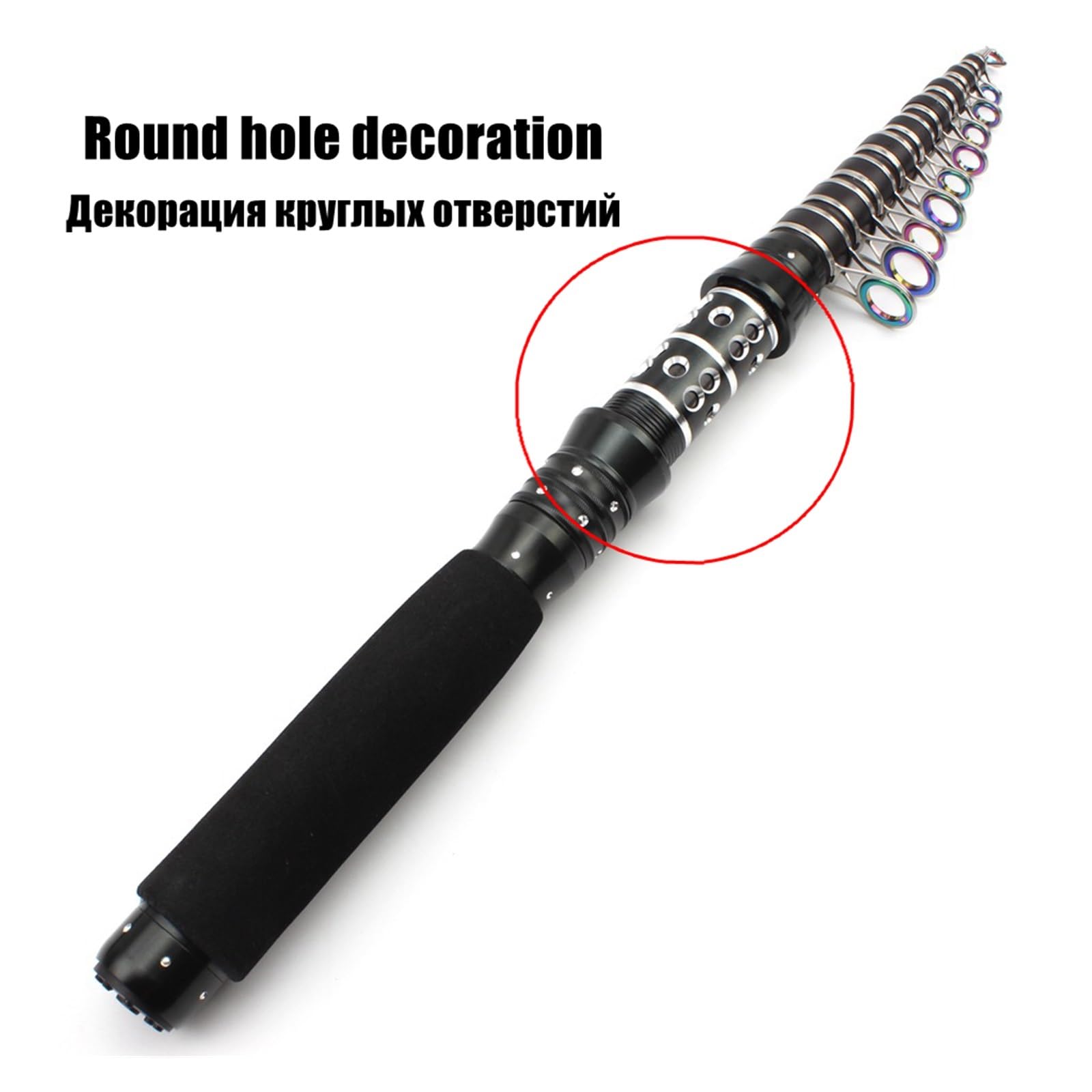 RAHBI 1.8m2.1m2.4m2.7m3.0m Ultra krótka wędka teleskopowa z włókna węglowego szybka akcja Ultralight karpia Surf wędka spinningowa kieszonkowy kijek podróżny leisurely (Color : Model 1, Size : 1.5M