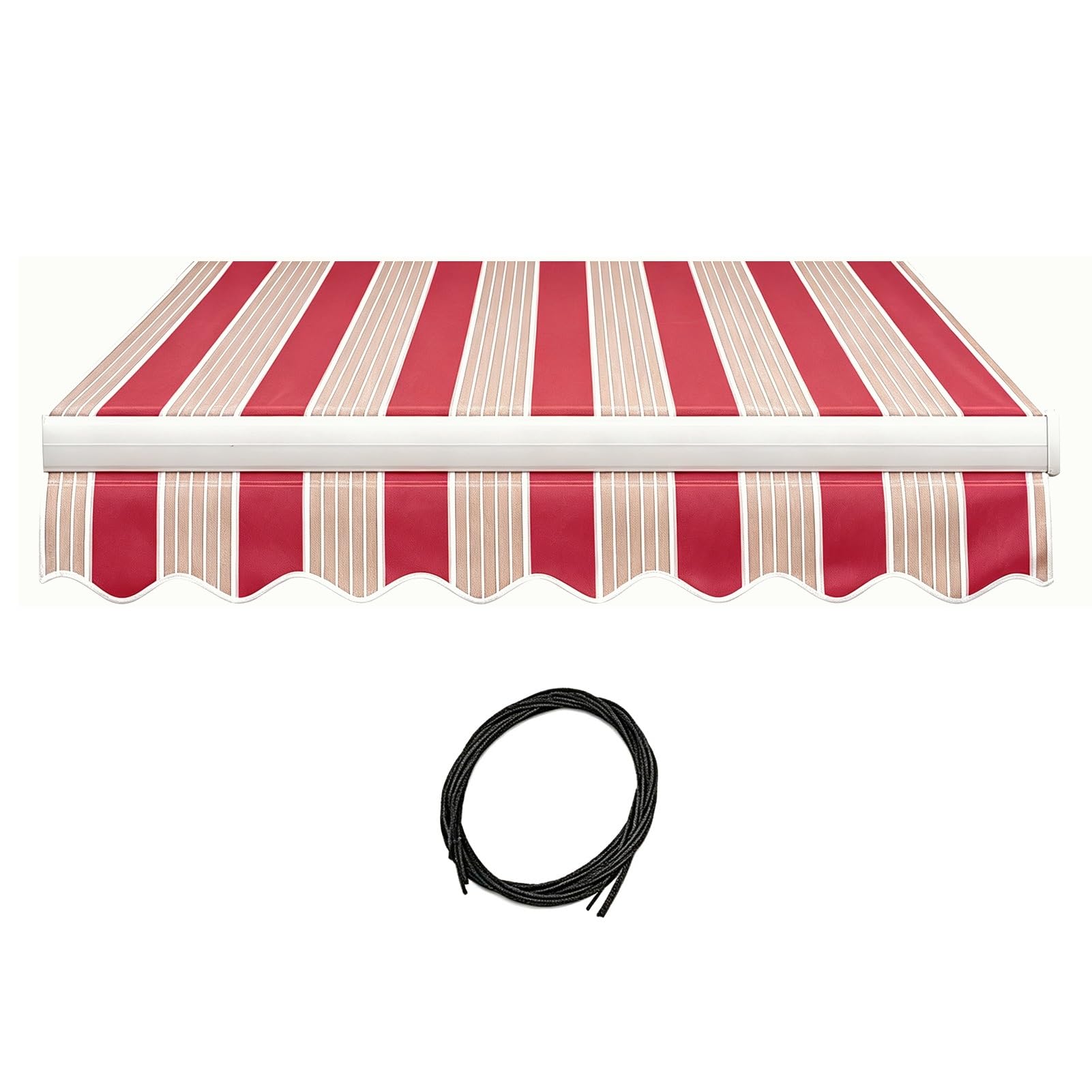 Wymienny materiał na daszek markizy tarasowej | Tkanina na daszek parasola Stripes, wodoodporna, z filtrem UV, poliester 310 g, sklepu restauracji(285x200cm/9.5x6.5ft)