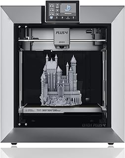 QIDI PLUS4 3D Printer, Max 600mm/s High-Speed Printing, 65℃ Chamber Heat, Fully Auto Leveling, 370°C Direct Extruder with Integrated Nozzle, Support PPS-CF Filaments, Large Print Size 12'x12'x11'