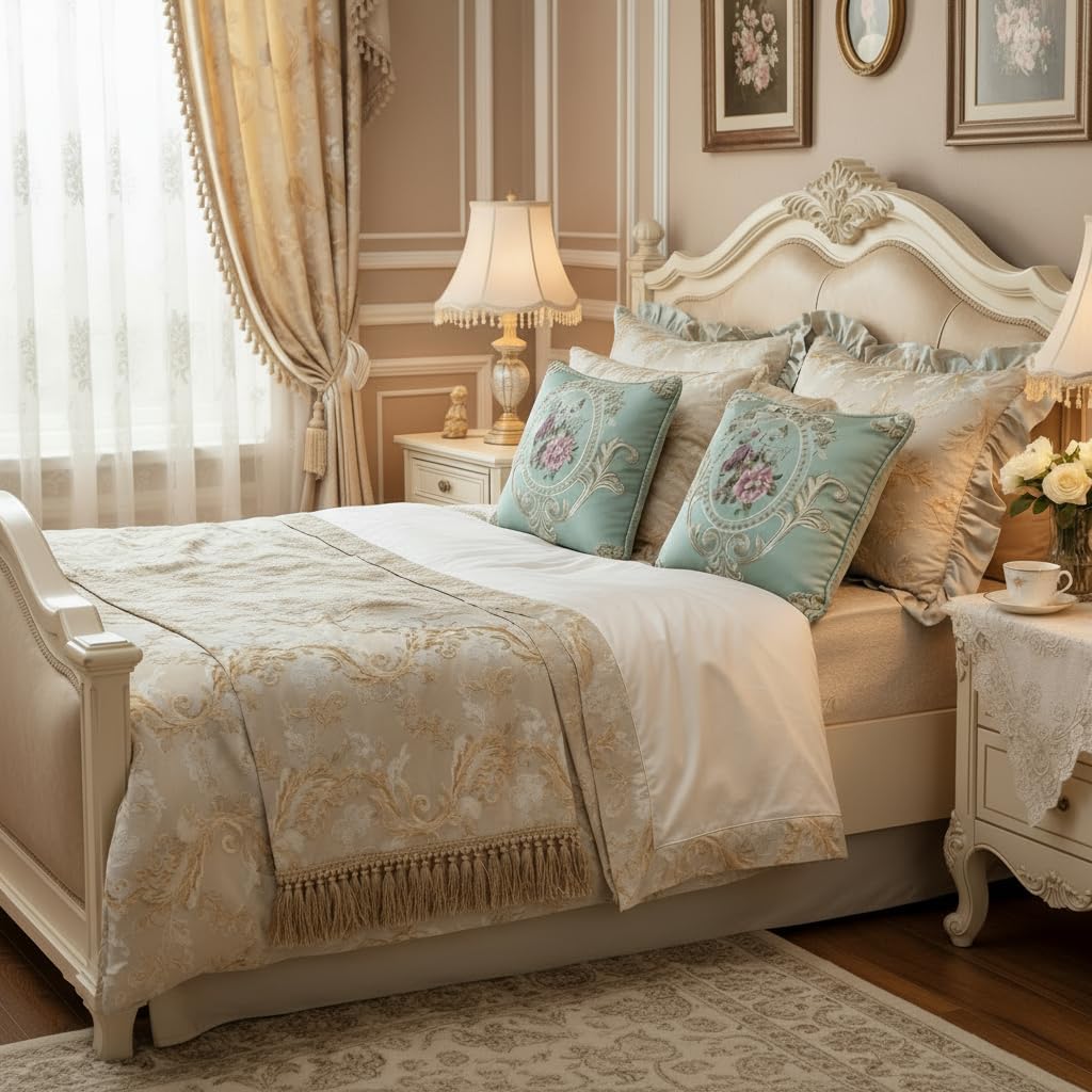Modern Embroidered Floral Pillow Covers 18.8x18.8 Set of 2 - Decorative Soft Polyester Cushion Case with Hidden Zipper - Chic Blue Throw Pillow Covers for Sofa, Bedroom, Living Room Decor