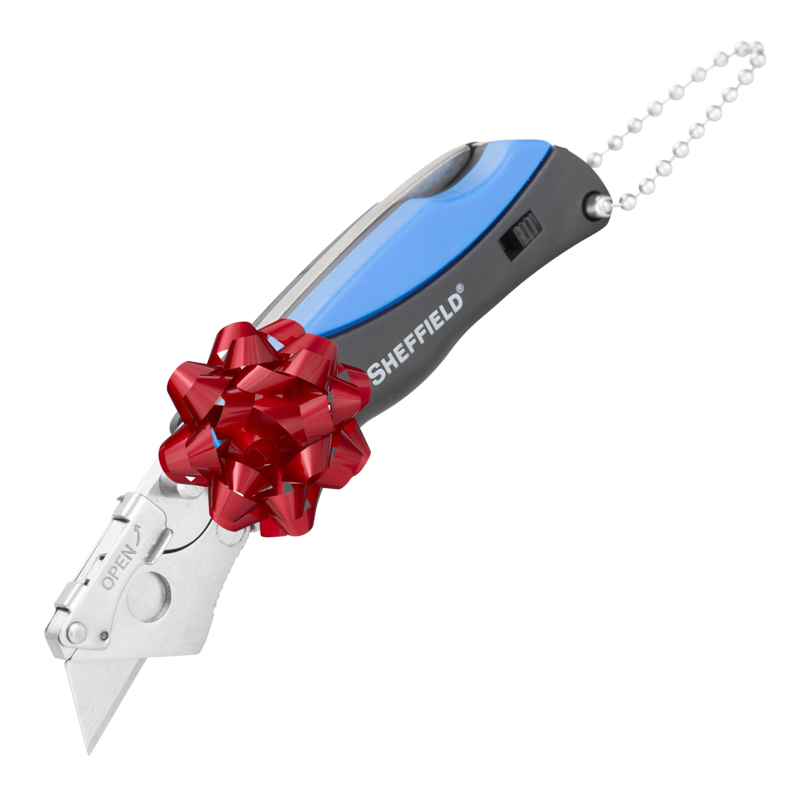 Sheffield 12125 Mini Utility Knife, Stocking Stuffers, Gifts for Men, Dad Gifts, Lock Back, Quick-Change Razor Blades, 6 Blades, Compact and Lightweight