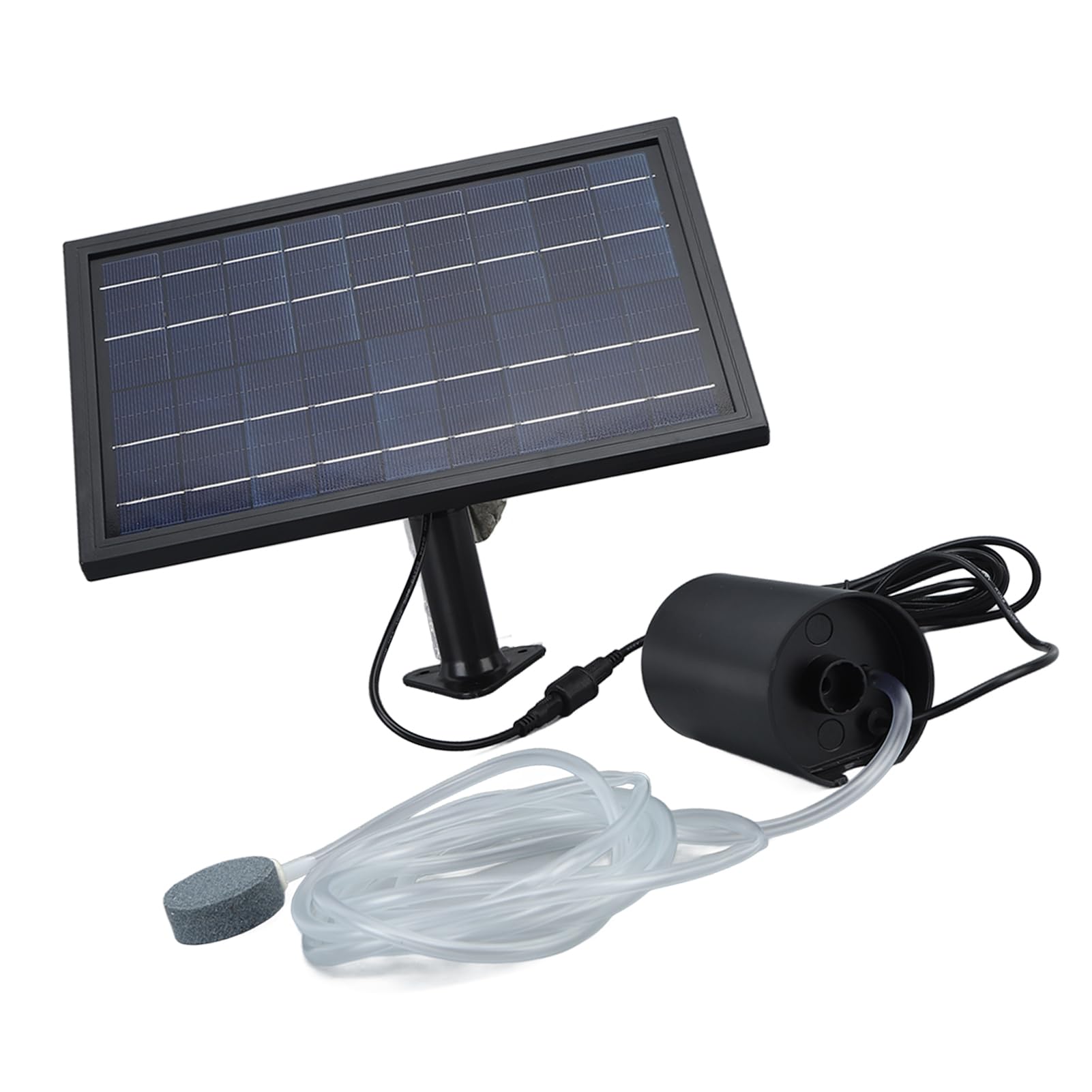 Solar Air Pump Solar Powered Oxygen Air Pump with Adjustable Angle Solar Panel 3 Working Modes for Ponds Pools Aquariums ABS and Polysilicon Material 8W 10V 2400mAh Battery