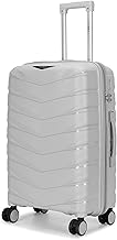 FLYMAX 24" Medium Suitcase 4 Wheel Lightweight Luggage Hard Shell PP Travel Case Hold Check in Fits 15kg - 20kg Medium Size + 3 Digit Lock + Telescopic Handle 67 Litre Capacity