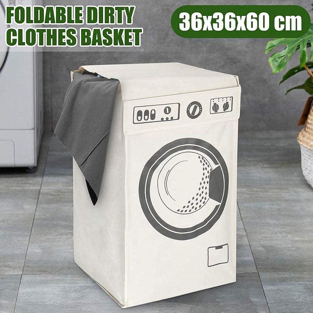 Cesta De Ropa Plegable 38L – Clasificador De Lavandería Resistente Al Agua (Gris Y Blanco) - AMARA74