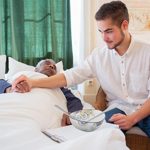 Miniatura 8 de FOMIYES Juego de 2 cubiertos en ángulo para zurdos, tenedor y cuchara adaptables para agarre limitado o débil, para alimentación independiente