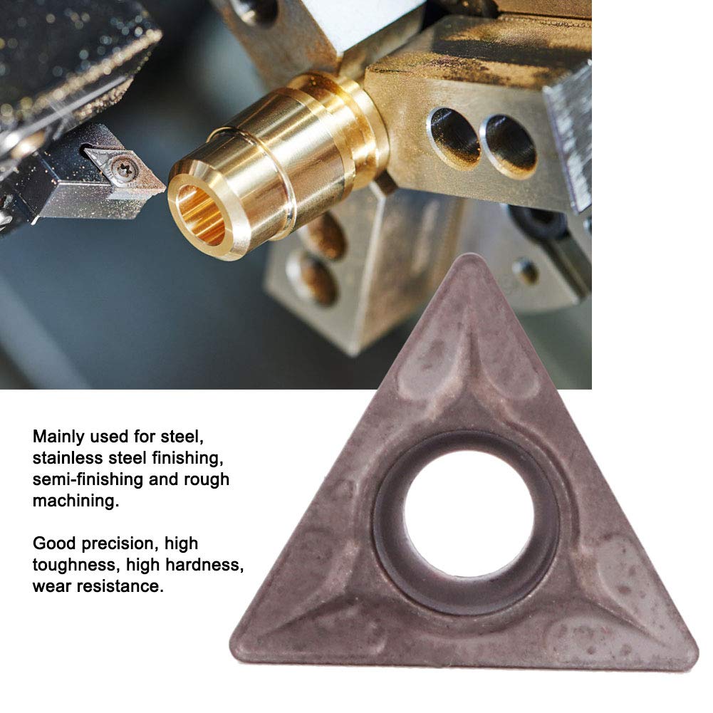 Lot de 10 Inserts en Carbure Tcmt110204 Tcmt110204, Tcmt090204 VP15TF Remplacement de Lame D'insertion de Tournage CNC avec Boîte en Plastique pour Finition en Acier Inoxydable