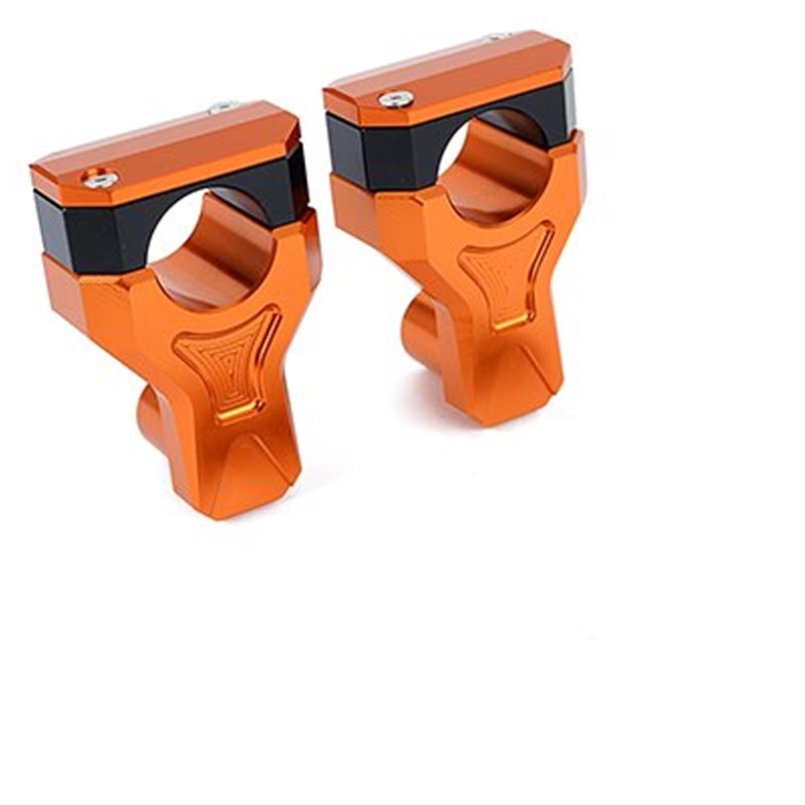 Abrazadera elevadora CNC de 22mm para manillar de moto con elevación ergonómica naranja 8