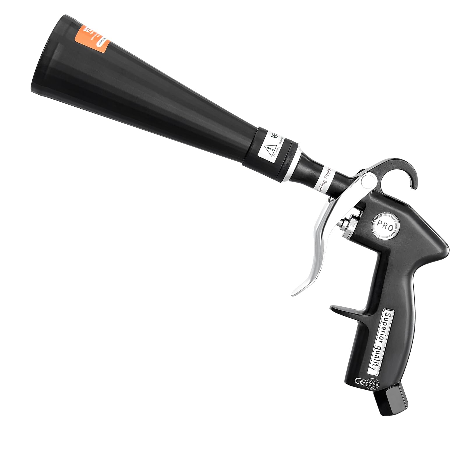VEVOR Pistolet Nettoyage Voiture à Air Haute Pression 6-9,2 Bars avec 2 Buses, Tuyau Rotatif Aluminium, pour Élimination Saleté Poussière Surface, Fonctionne avec Compresseur d'air 1/4 NPT Non Inclus