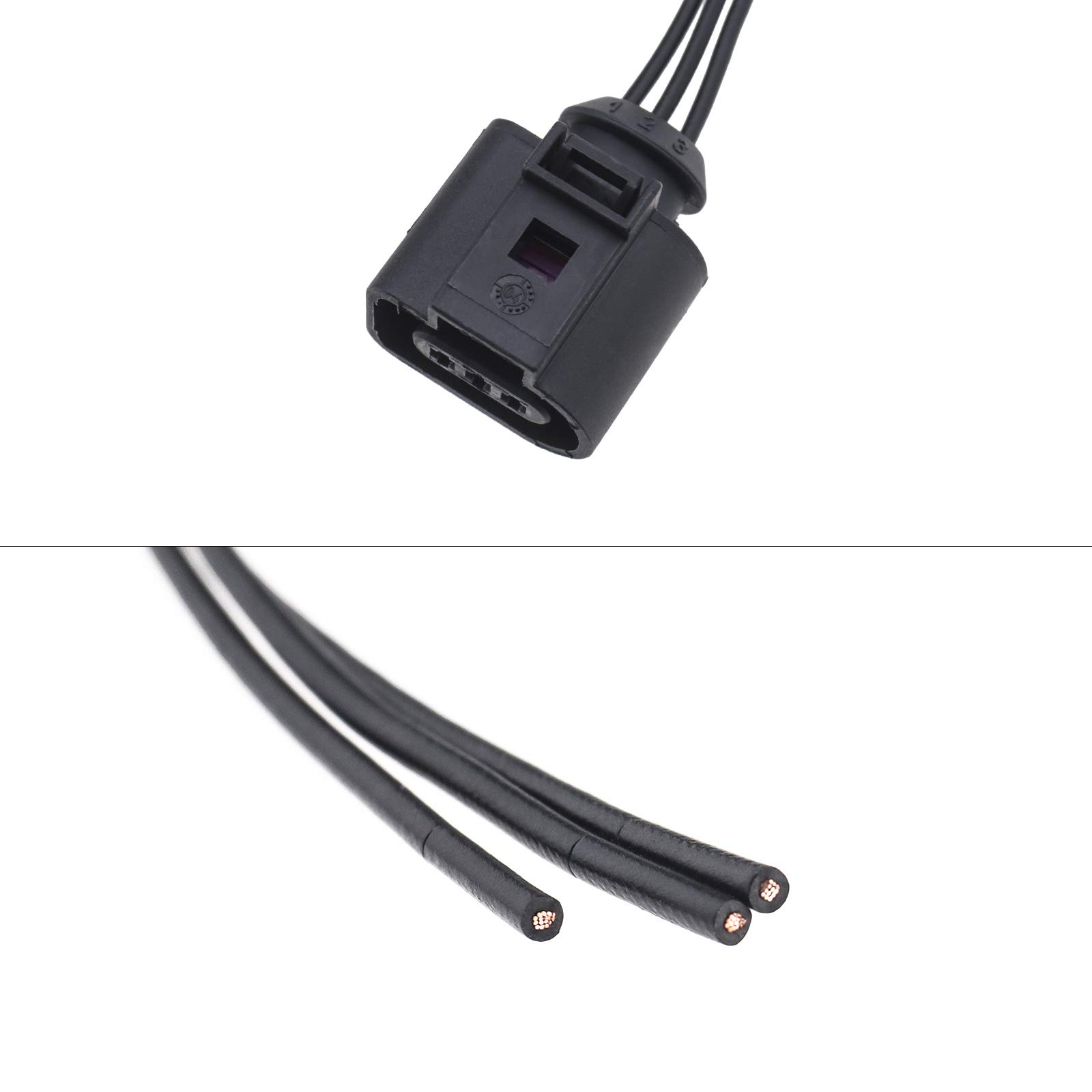 EMSea Connettore a 3 poli prima cablato spina Pigtail spina e kit connettori termoretraibili compatibile con 1J0973703-3Pin (femmina)