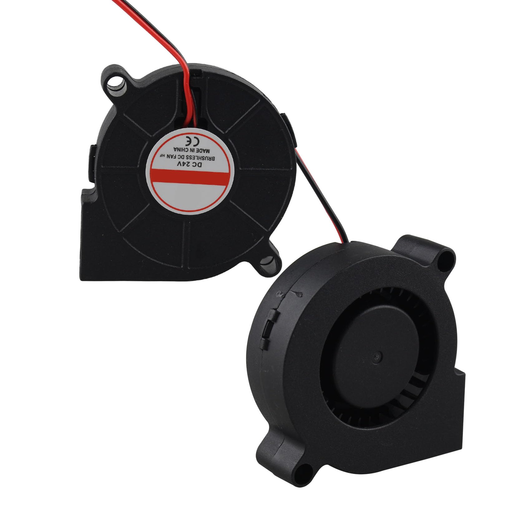 Jopto 4 x wentylator chłodzący do drukarki 3D, 50 x 50 x 15 mm, 5015 DC bezszczotkowy 24 V, 2-pinowy mini wentylator chłodzący z 2-pinowym terminalem do wytłaczarki drukarki 3D
