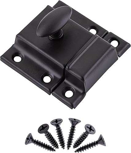 Pestillo de gabinete estampado grande de bronce aceitado - Pestillo de giro ovalado de reproducción antigua UA-140-LOB (4)