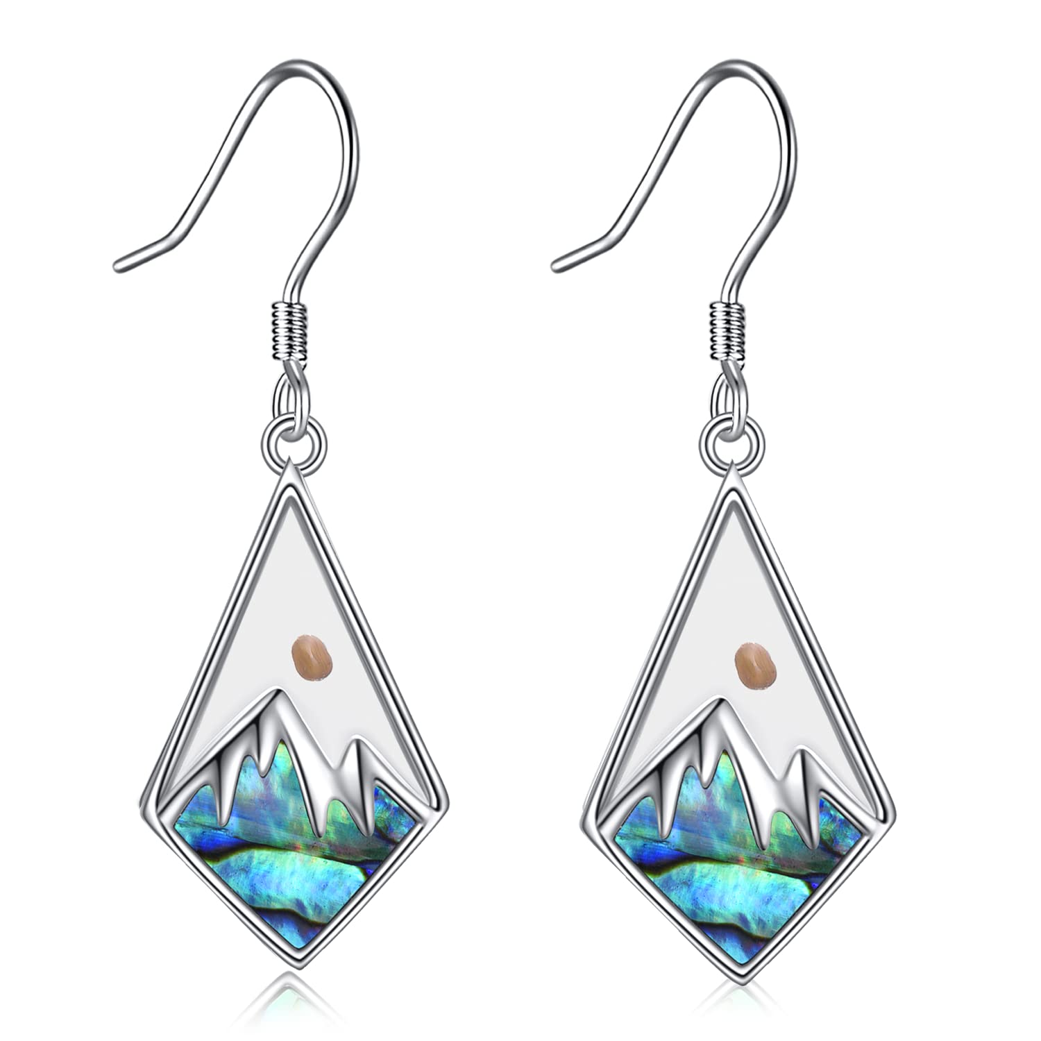AOBOCOMustard Seed Earrings for Women Sterling Silver Mountain Dangle Earrings Christian Mustard Seed Jewelry Mothers Day Birthday Gifts for Mom
