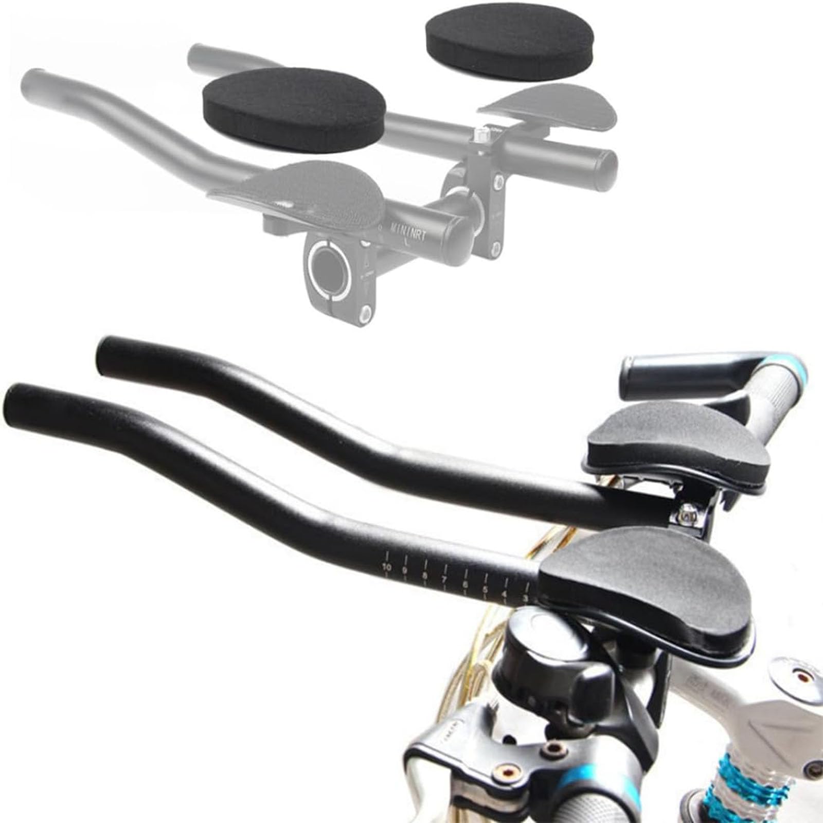 SensaBliss 自転車レストハンドルバー 自転車リラクゼーションハンドルバー アルミニウム合金エアロバー クリップオンバー 補助ハンドル TTバー ロードバイク クロスバイク マウンテンバイク用 トライアスロンバー