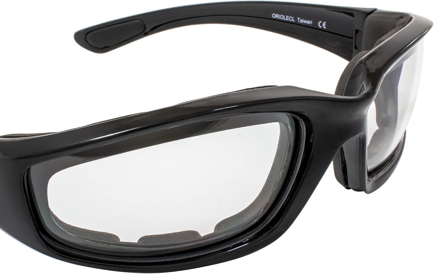 Birdz Eyewear Oriole Motorcycle Padded Glasses Black Frame w/Clear Lens Anti Fog Foam Padded Entirely Inside of the Glasses - Image 6