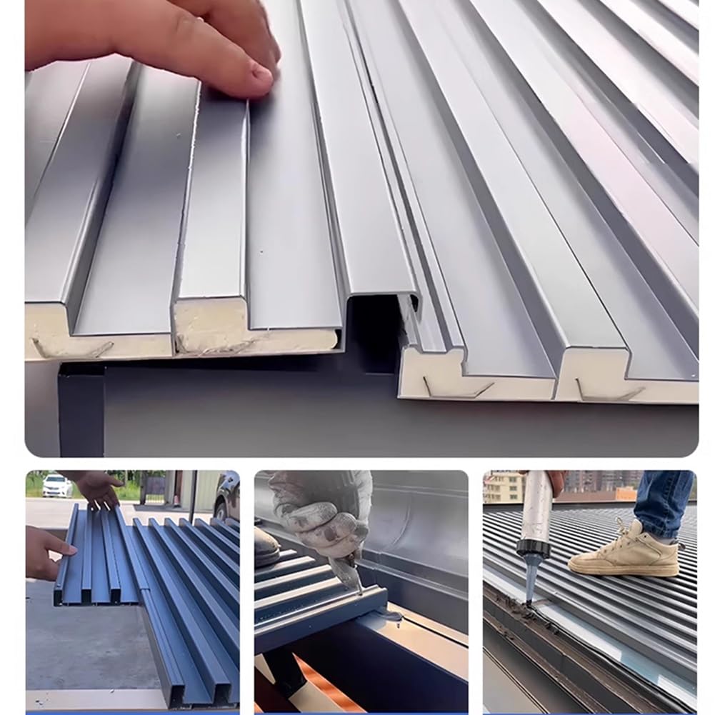 Blachy dachowe ze stopu aluminium, izolowane panele faliste z wypełnieniem z poliwęglanu do szklarni i pawilonów 1,7 cm zadaszenia szare 13 x 120 cm