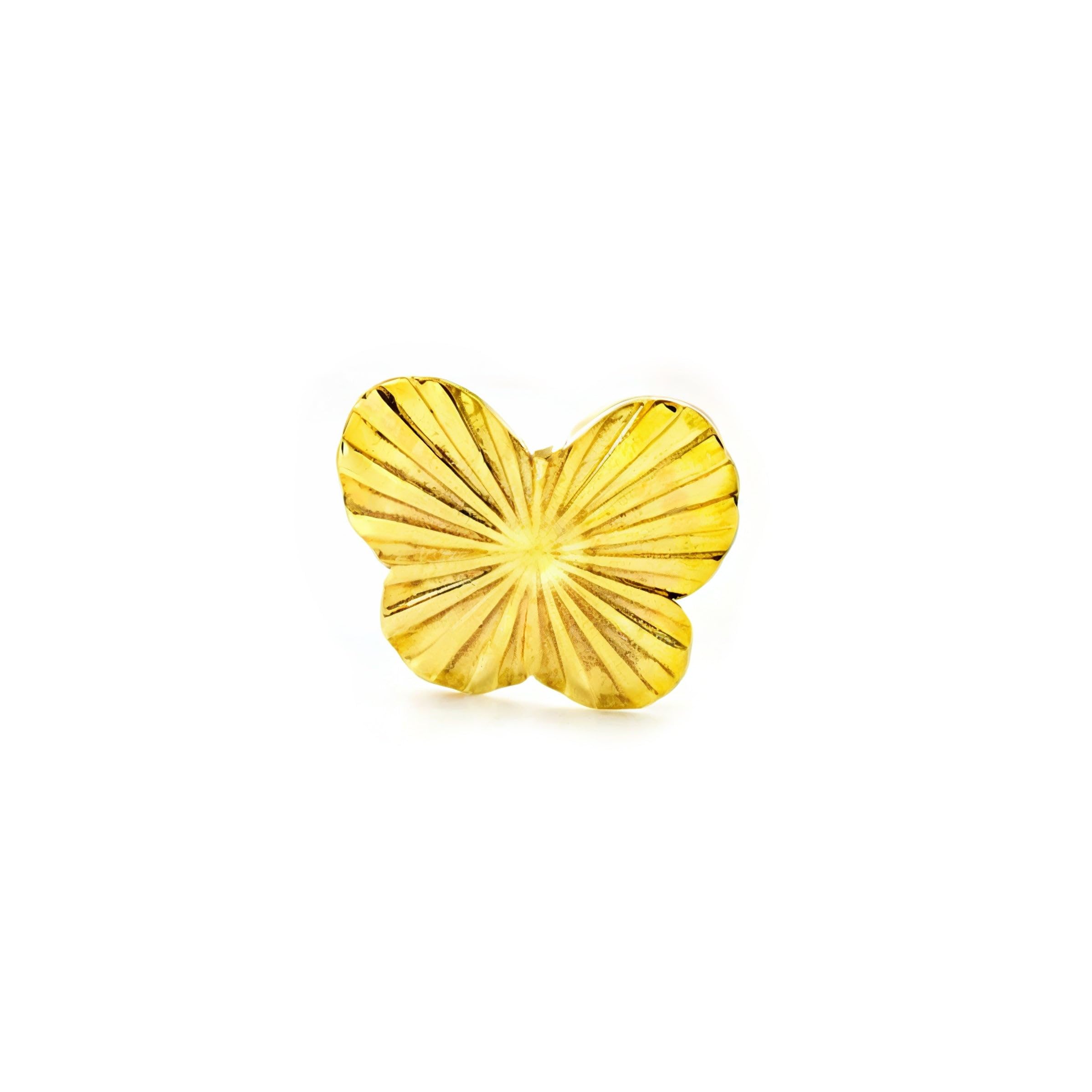 Mondepe 2924 Gelbgold-Piercing, 9 Karat (9 Karat), geschnitzt, mit Geschenkbox, Garantiezertifikat, Normal, Gelbgold, Kein Stein
