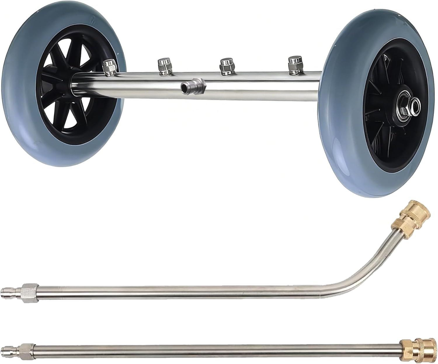 Hourleey Pressure Washer Undercarriage Cleaner, 16 Inch Power Washer Surface Cleaner, Undercarriage Water Car Broom Attachment with Extension Wand, 4000 PSI