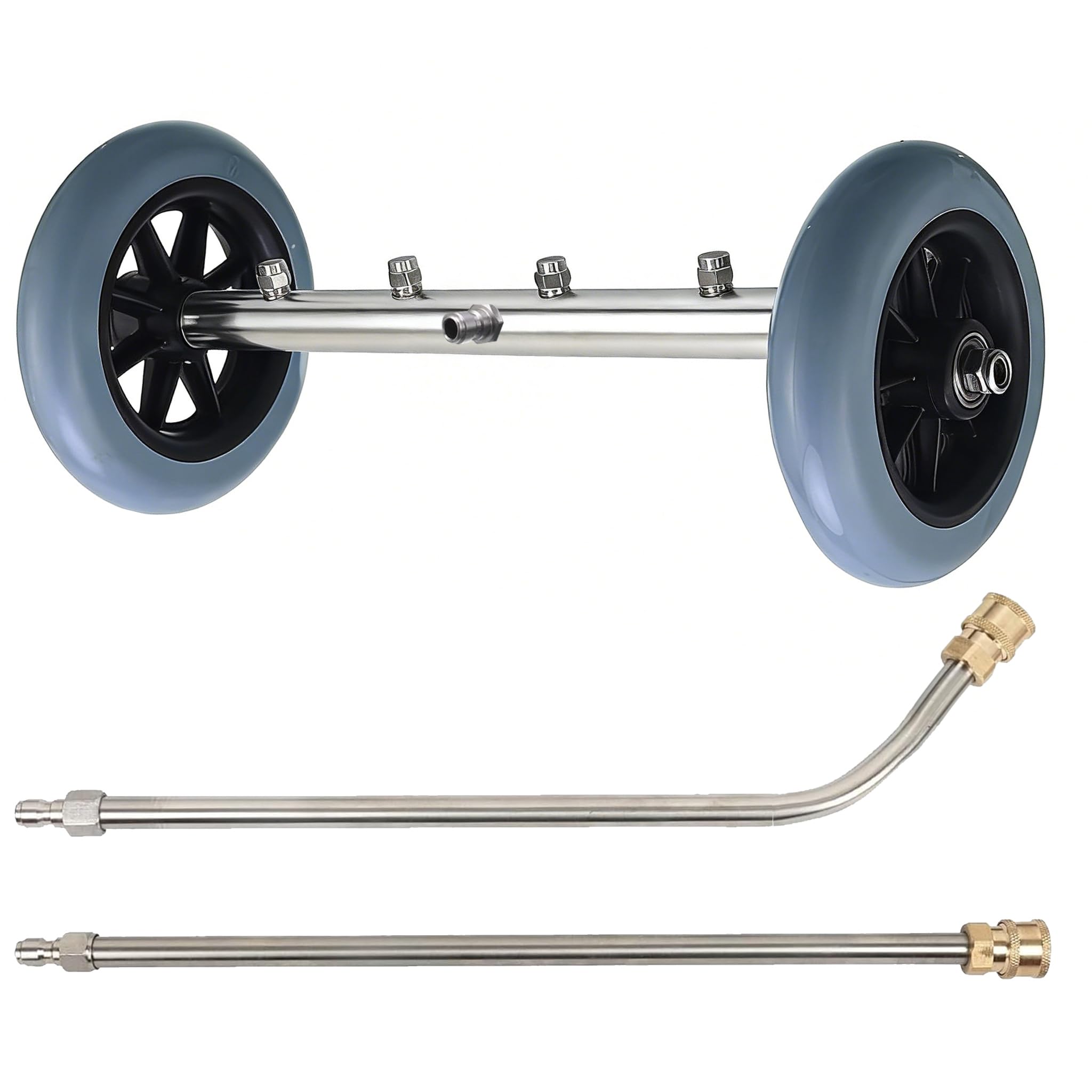 Hourleey Pressure Washer Undercarriage Cleaner, 16 Inch Power Washer Surface Cleaner, Undercarriage Water Car Broom Attachment with Extension Wand, 4000 PSI