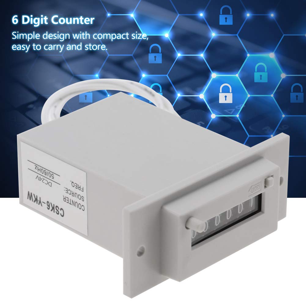 Contatore Impulsi Elettromagnetico 6 Cifre CSK6-YKW DC 24V per Eventi e Automazione Industriale
